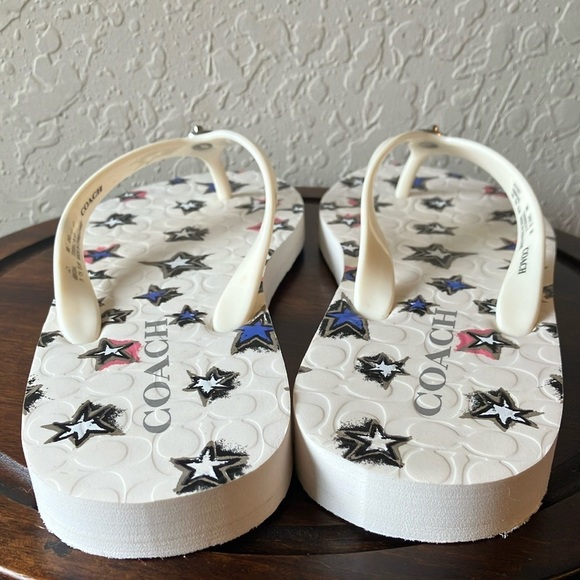 Coach: Abigail (A01821) Star Sandals/Flip Flops- Silver Tone- 7-8 - Picture 14 of 16